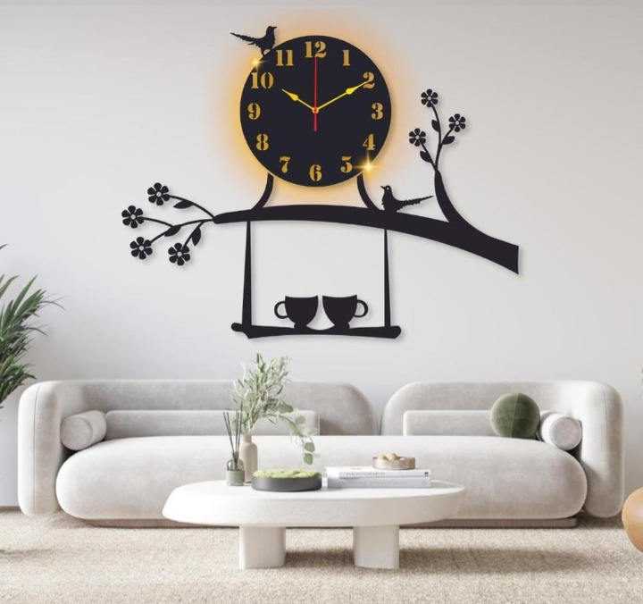 Material: Chipboard Laminated Sheet
• Product Type: Wall Clock With Light
• Size: 48 x 12 Inches
• Thickness: 3mm
• Finish Type: Laminated
• Display: 12-Hour Display
• Package Includes: 1 x Wall Clock
• Product Details: Laser Cut, Complete Clock With Double Tape To Hang. Make Your Home Beautiful. This Product Enhances Any Home With On-trend Style And Beautiful Eye-catching Modern Design
• Disclaimer: Product color may slightly vary due to photographic lighting sources or your monitor/screen settings.