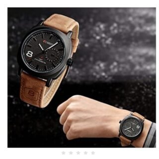 Luxury Analog Quartz Watch Leather Strap Watch For Men