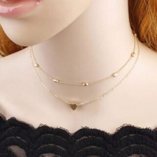 Fashion Multi Layer Beads Love Heart Choker